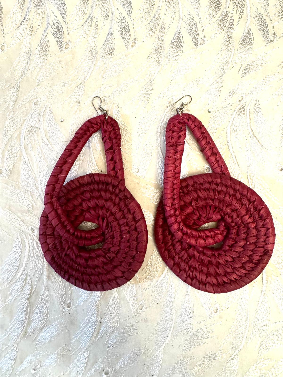 Womens raffia earrings